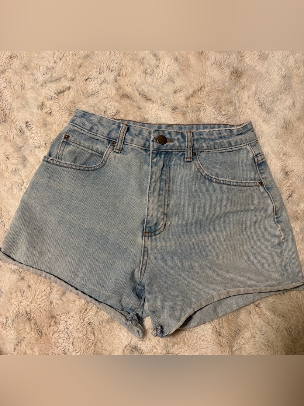 Billabong Light Blue High Waist Denim Shorts